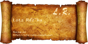 Lotz Réka névjegykártya
